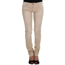 Cavalli Beige Baumwolle Stretch Slim Fit Jeans