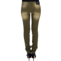 Cavalli Grüne Slim Fit Baumwoll-Stretch-Jeans