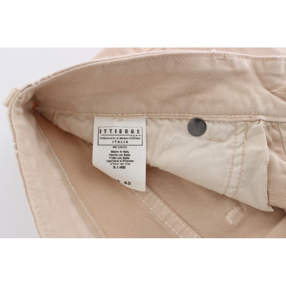 Cavalli Beige Baumwolle Stretch Slim Fit Jeans