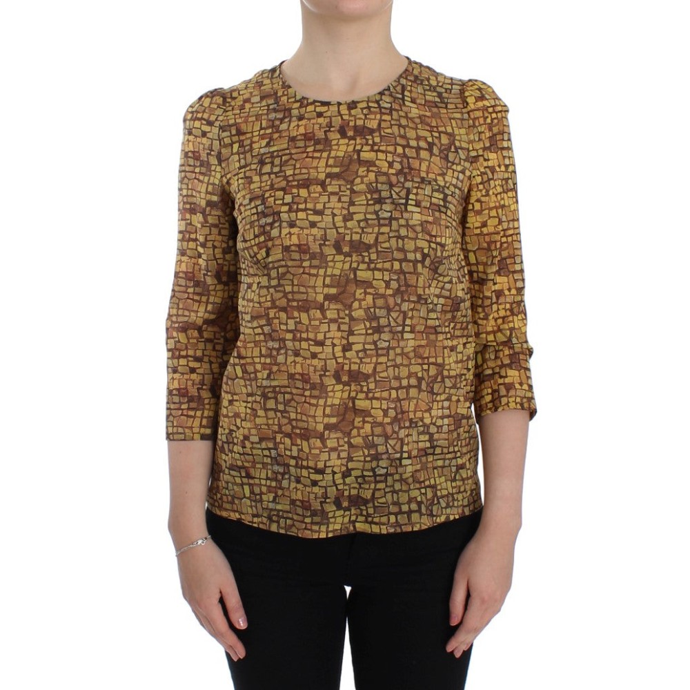 Dolce & Gabbana Seidenbluse mit sizilianischem Mosaikdruck