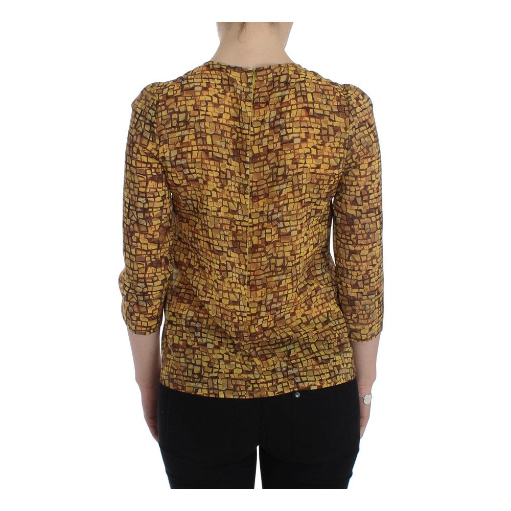Dolce & Gabbana Seidenbluse mit sizilianischem Mosaikdruck