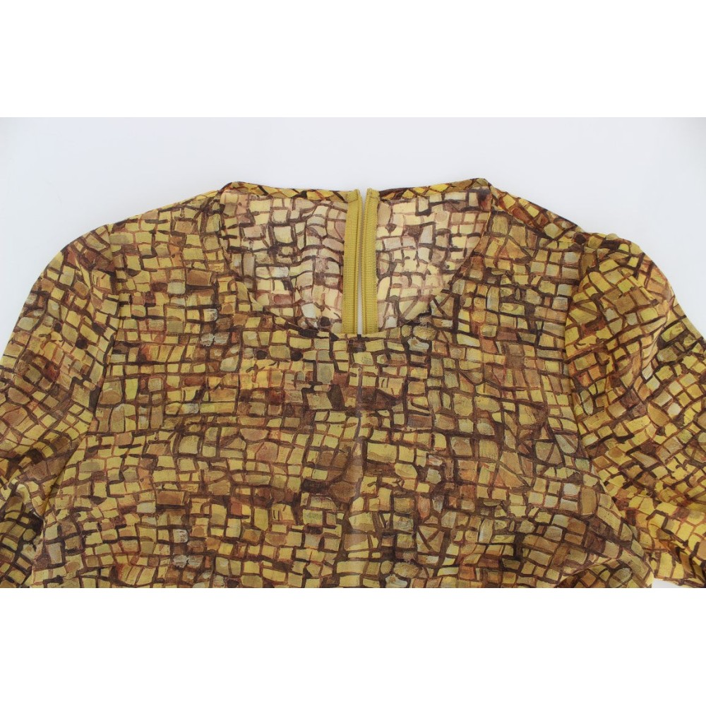 Dolce & Gabbana Seidenbluse mit sizilianischem Mosaikdruck