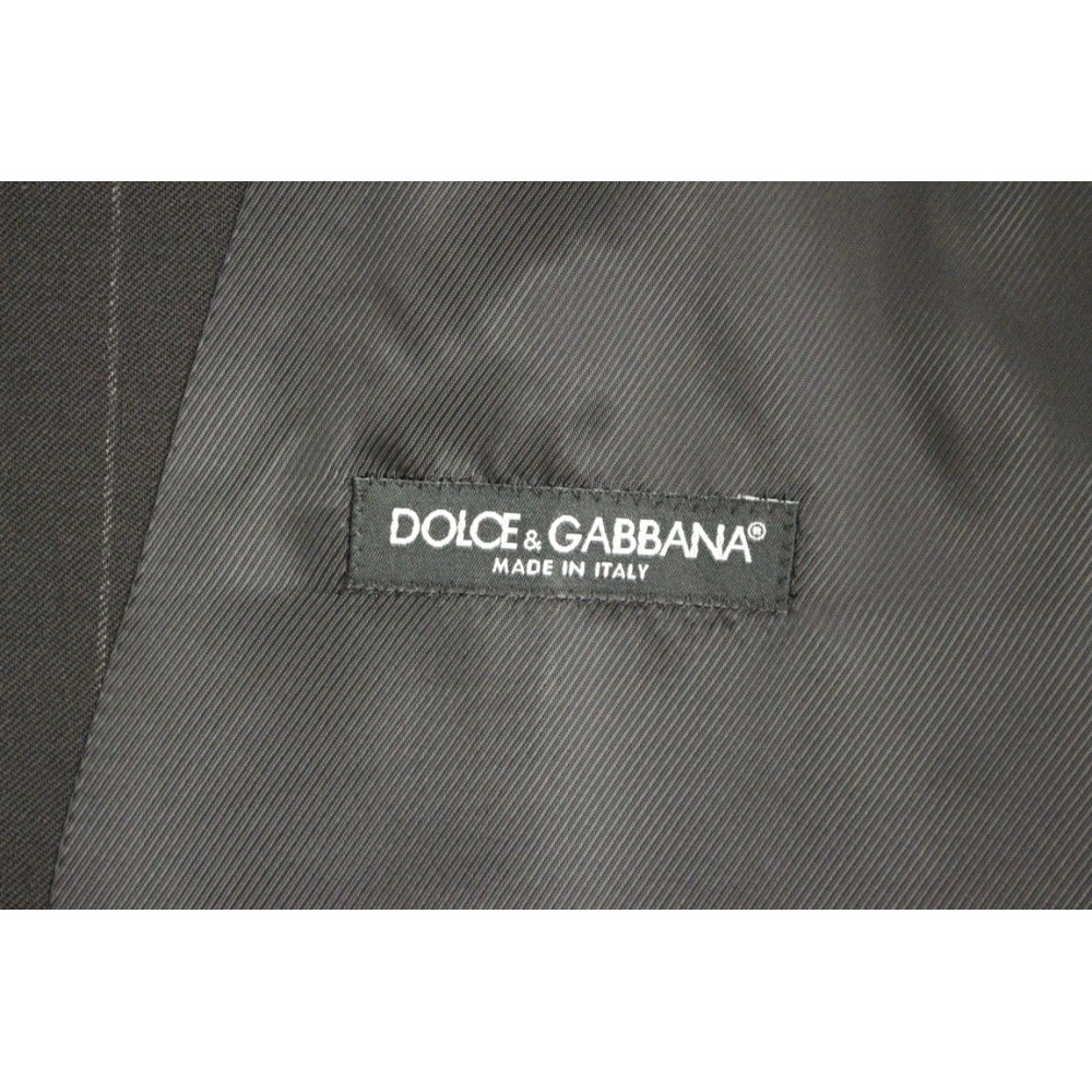 Dolce & Gabbana Elegantes schwarz gestreiftes Wollkleid Vest
