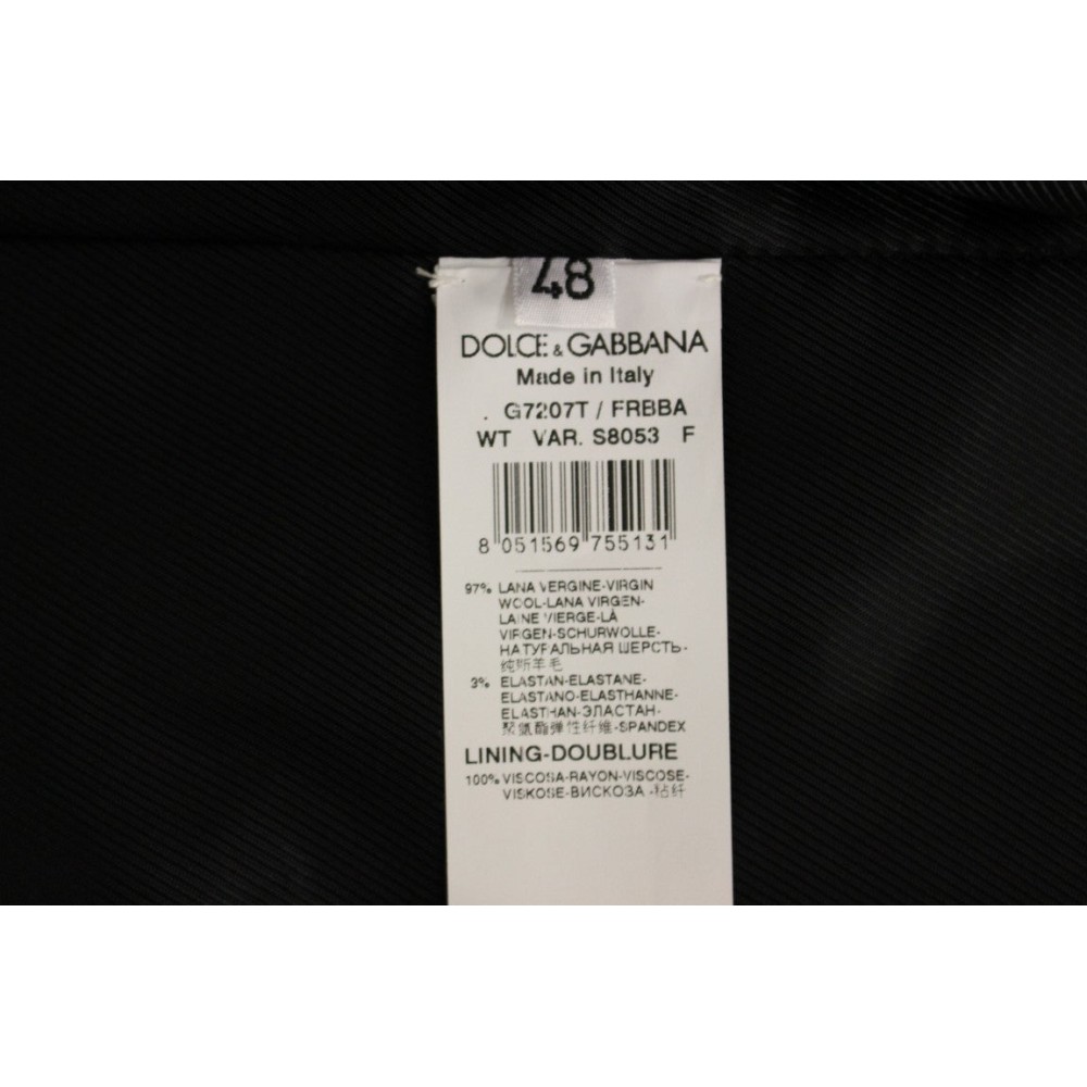 Dolce & Gabbana Elegantes schwarz gestreiftes Wollkleid Vest