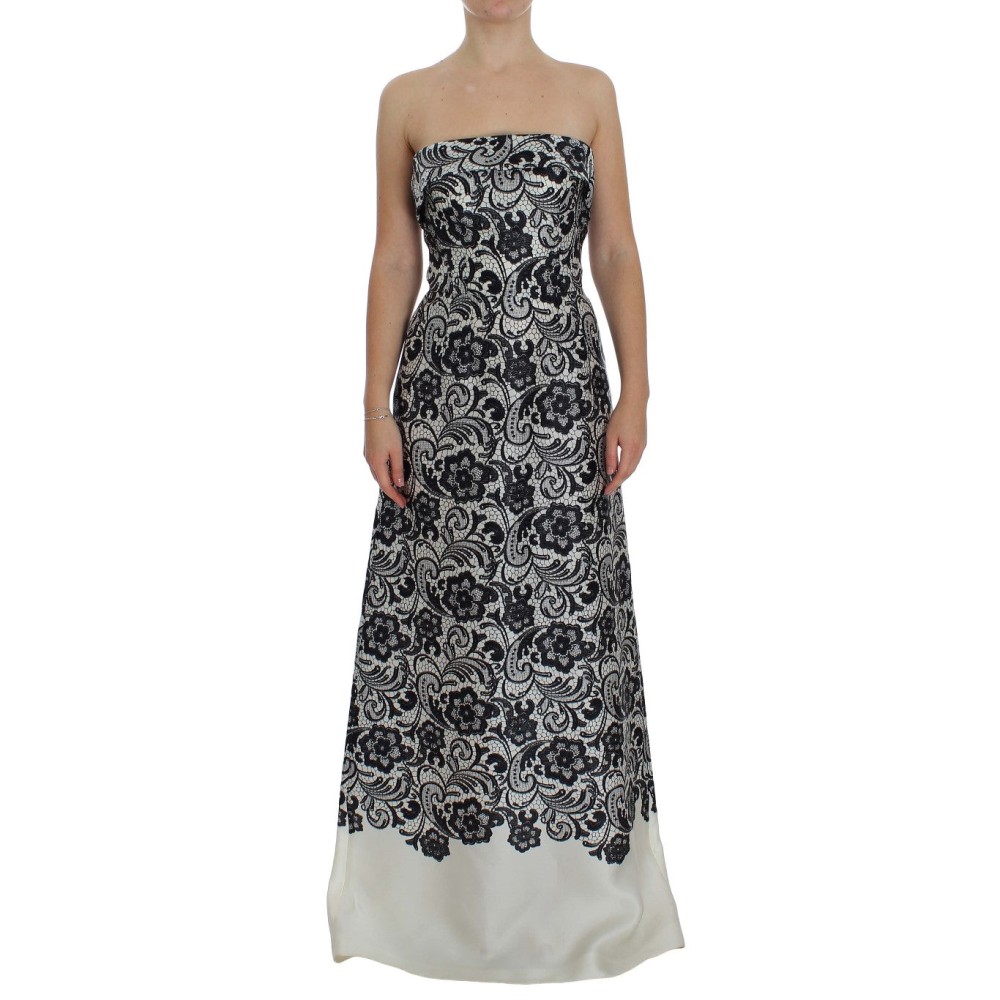 Dolce & Gabbana Elegantes Maxikleid aus Seidenspitze mit Korsett