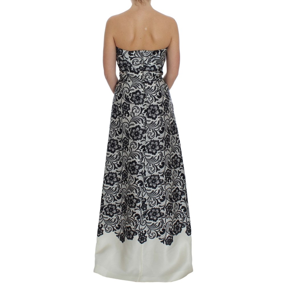 Dolce & Gabbana Elegantes Maxikleid aus Seidenspitze mit Korsett