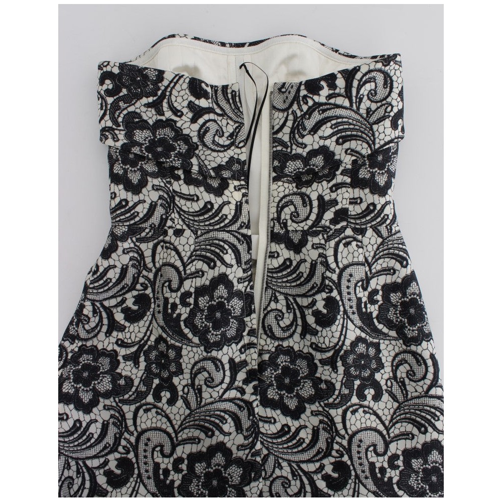 Dolce & Gabbana Elegantes Maxikleid aus Seidenspitze mit Korsett