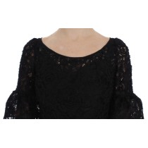 Dolce & Gabbana Elegantes Schwarzes Maxikleid aus geblümter Spitze