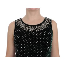 Dolce & Gabbana Verzaubertes Smaragdfarbenes Maxikleid aus Samt und Kristall