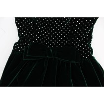 Dolce & Gabbana Verzaubertes Smaragdfarbenes Maxikleid aus Samt und Kristall