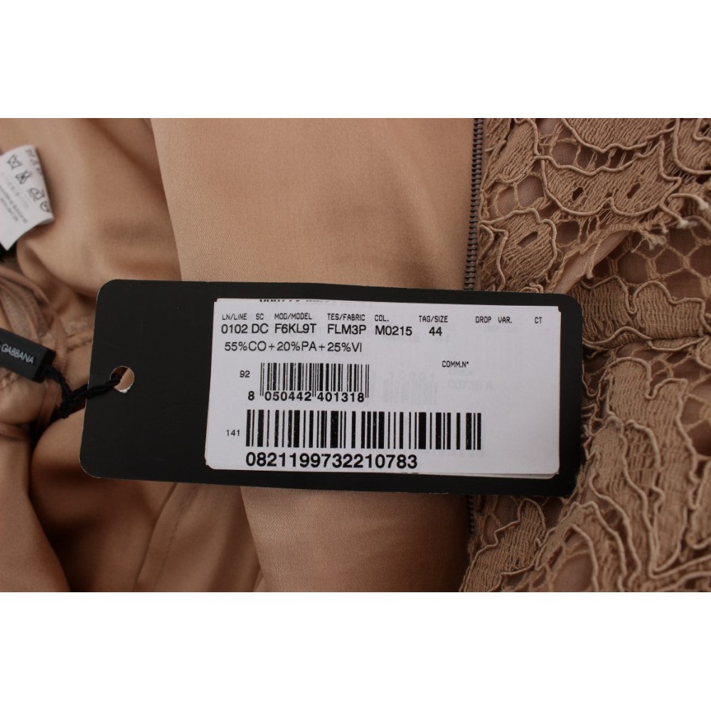 Dolce & Gabbana Elegantes rosa Maxikleid aus geblümter Spitze