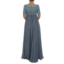 Dolce & Gabbana Elegantes Kleid aus Seide mit Kristallverzierungen