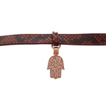 Nialaya Schickes Manschettenarmband aus Schlangenhaut und Gold