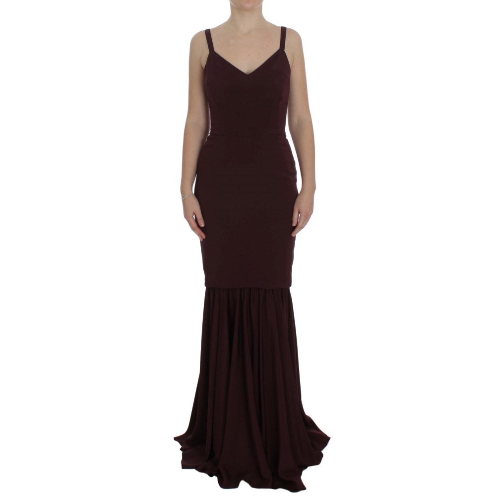Dolce & Gabbana Elegantes bordeauxfarbenes Etuikleid