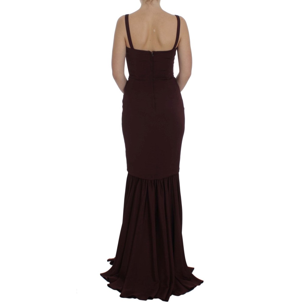 Dolce & Gabbana Elegantes bordeauxfarbenes Etuikleid