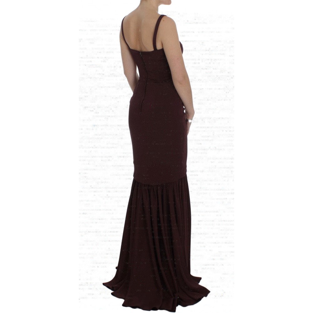 Dolce & Gabbana Elegantes bordeauxfarbenes Etuikleid