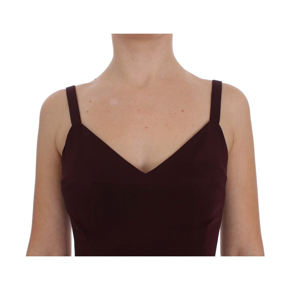 Dolce & Gabbana Elegantes bordeauxfarbenes Etuikleid