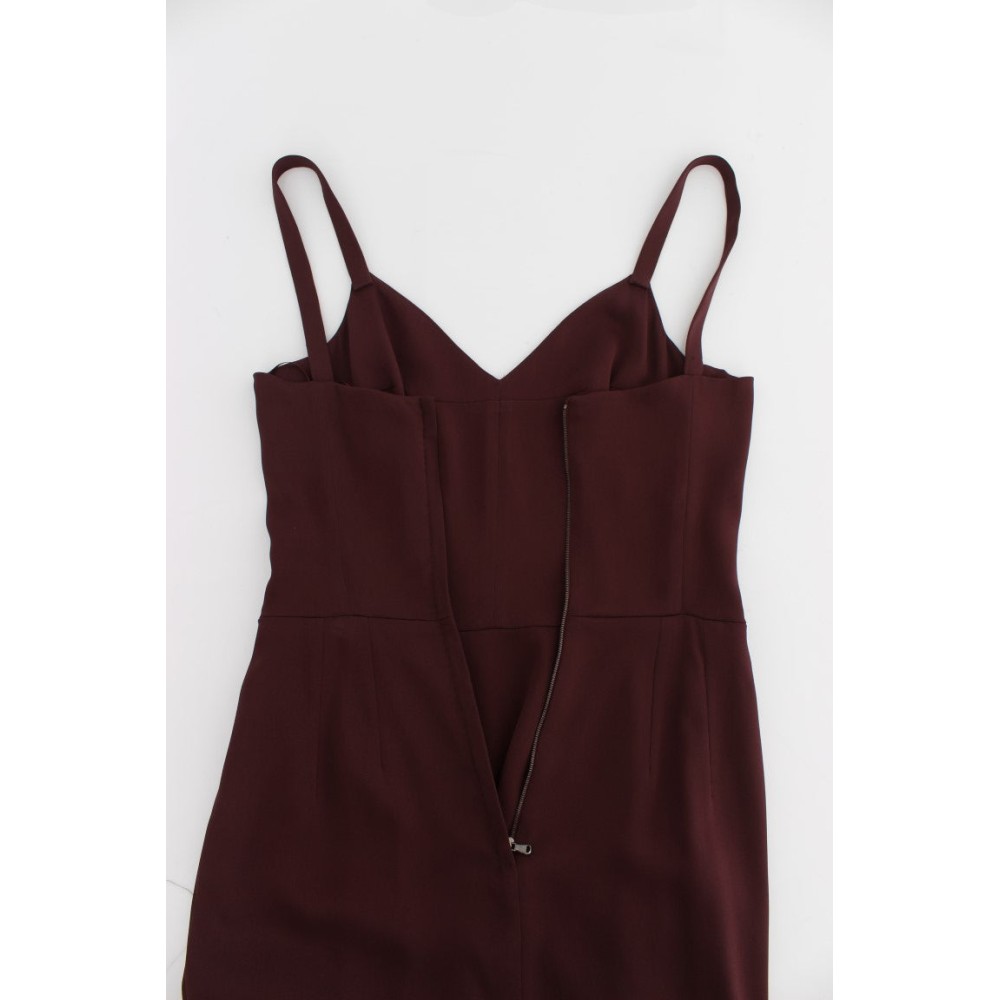Dolce & Gabbana Elegantes bordeauxfarbenes Etuikleid