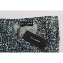 Dolce & Gabbana Elegantes blaues Wollwesten-Pullover-Top