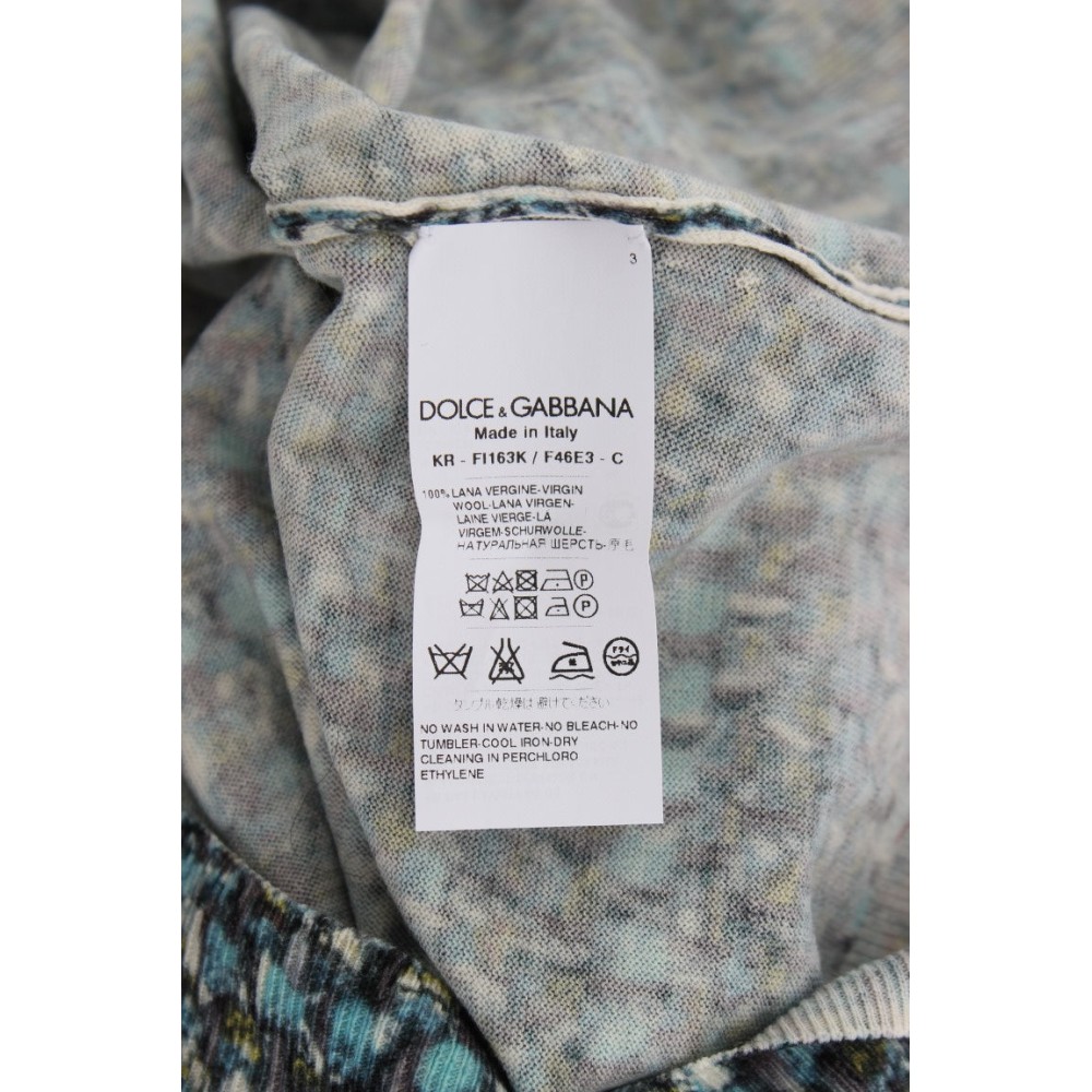 Dolce & Gabbana Elegantes blaues Wollwesten-Pullover-Top