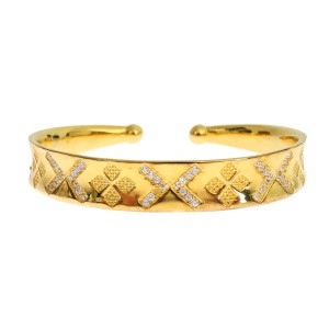 Nialaya Elegantes vergoldetes Silber CZ-Armband