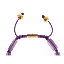 Nialaya Schillerndes diamantvergoldetes Amethyst-Armband