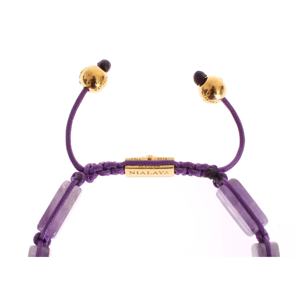 Nialaya Schillerndes diamantvergoldetes Amethyst-Armband