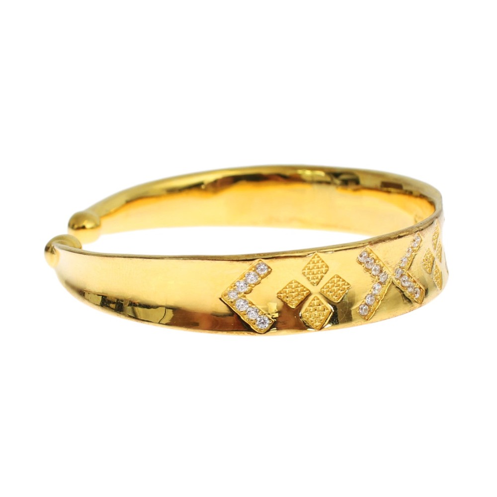 Nialaya Elegantes vergoldetes Silber CZ-Armband