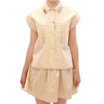 Andrea Incontri Elegantes beigefarbenes Blusentank-Top
