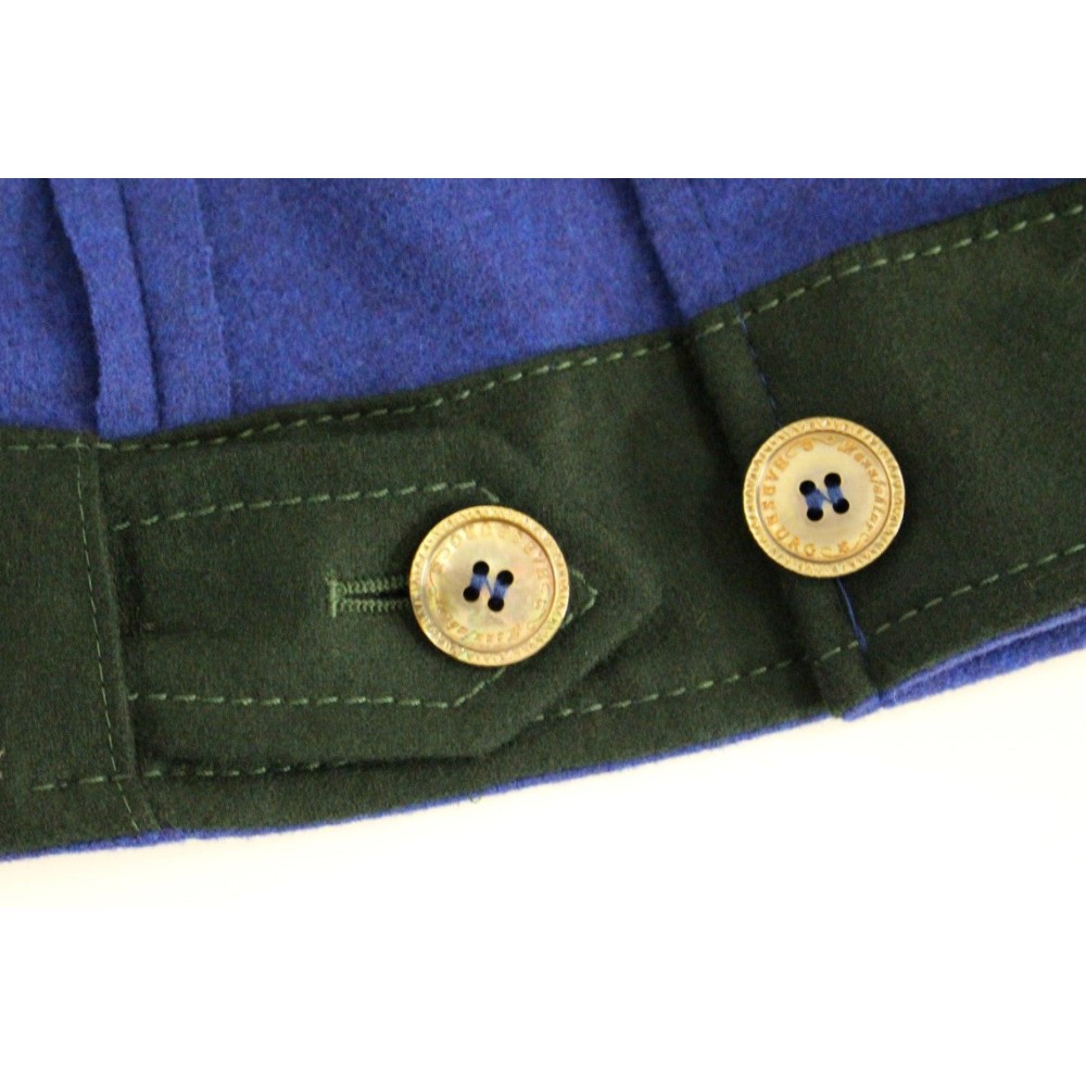 Andrea Incontri Elegantes blaues Wollsakko mit abnehmbarem Kragen