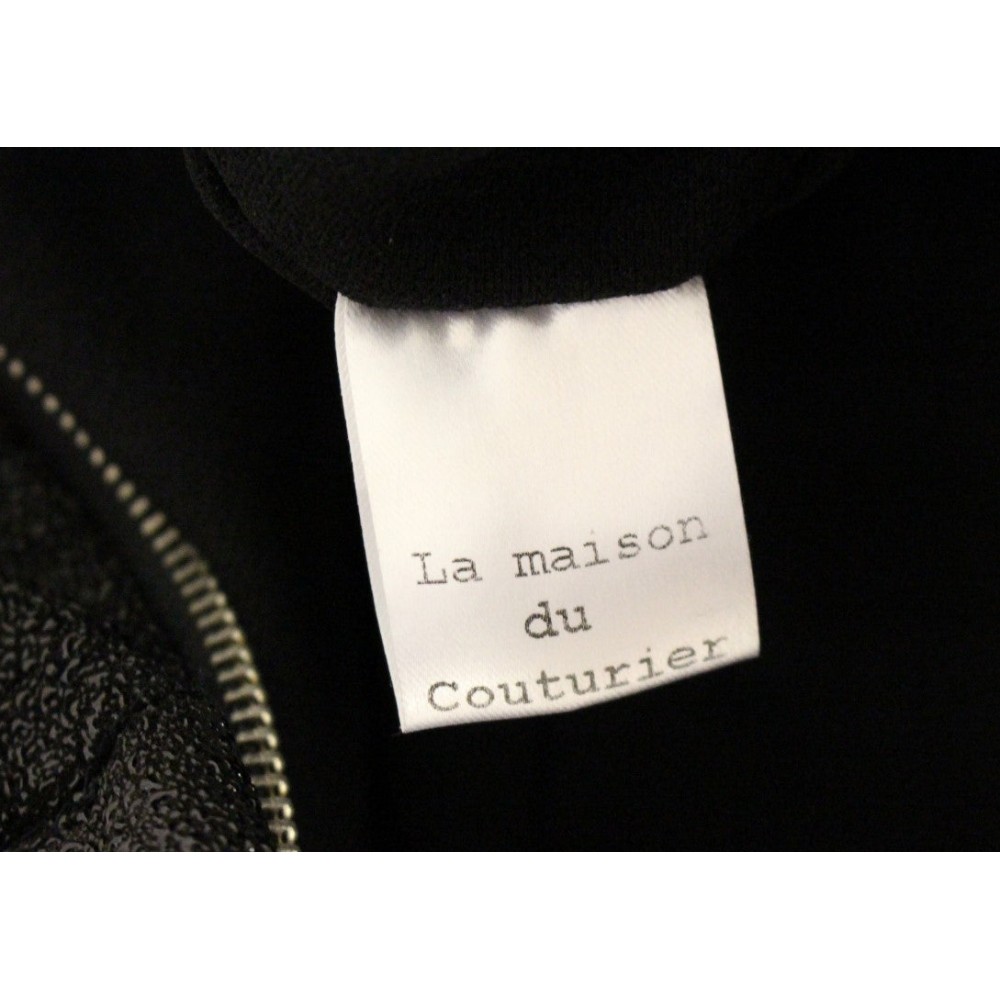La Maison du Couturier Eleganter schwarzer Leder-Overall mit Taillenriemen