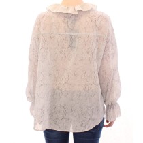 Vika Gazinskaya Elegante blaue Tunika-Bluse aus Baumwolle