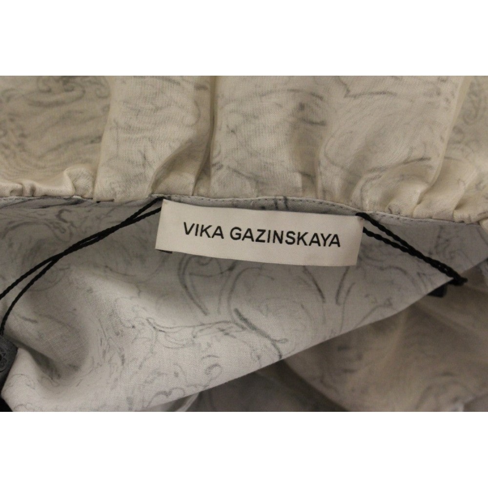 Vika Gazinskaya Elegante blaue Tunika-Bluse aus Baumwolle