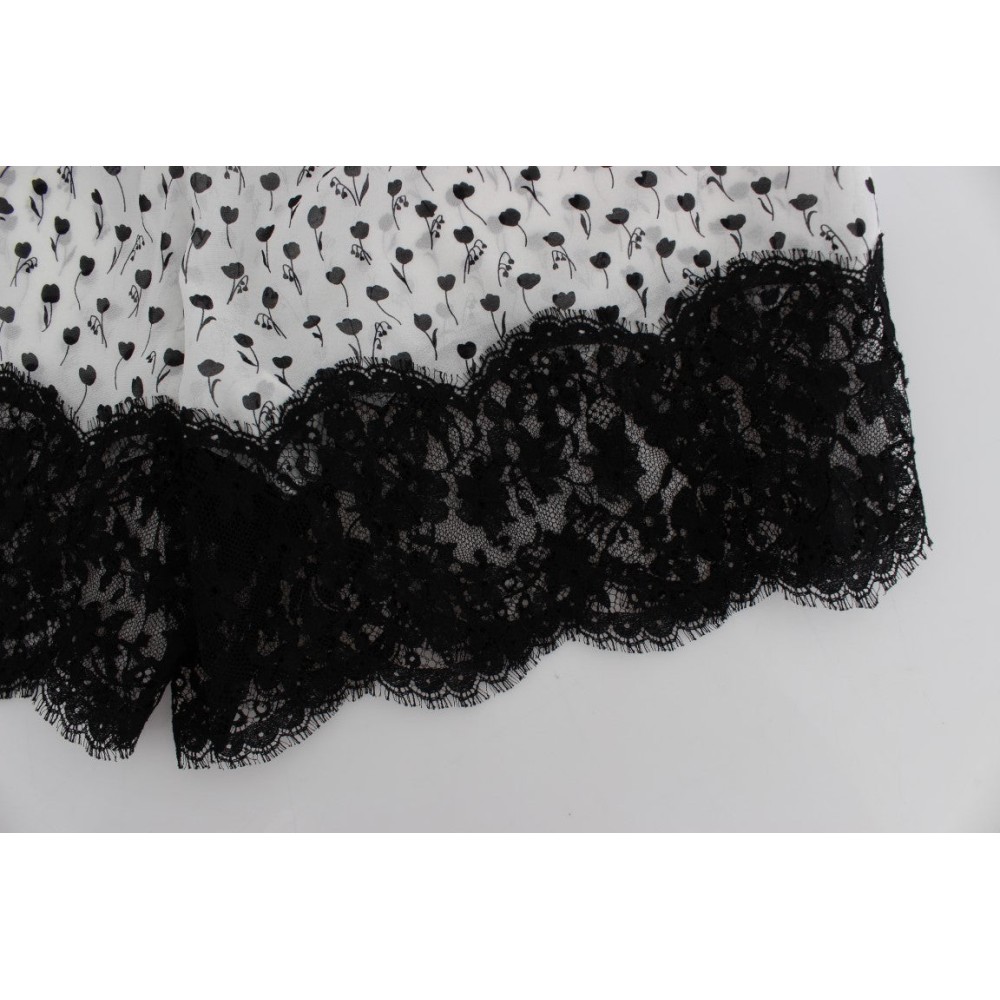 Dolce & Gabbana Elegante Schlafshorts aus Seidenspitze