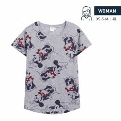 T-shirt à manches courtes femme Minnie Mouse Gris