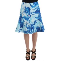 Koonhor Eleganter knielanger Rock mit Fresko-Print