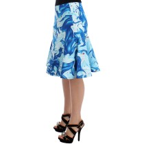 Koonhor Eleganter knielanger Rock mit Fresko-Print
