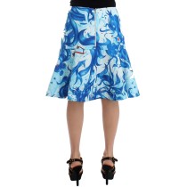 Koonhor Eleganter knielanger Rock mit Fresko-Print