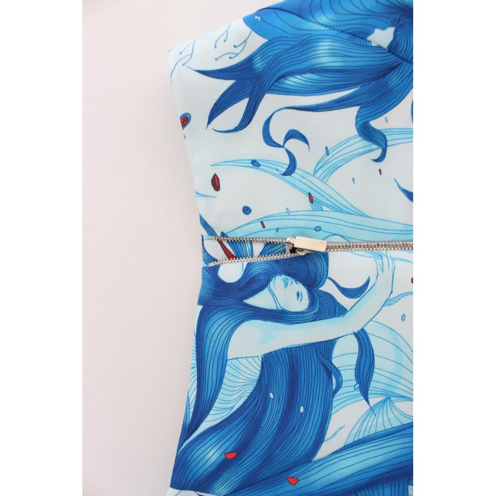 Koonhor Eleganter knielanger Rock mit Fresko-Print