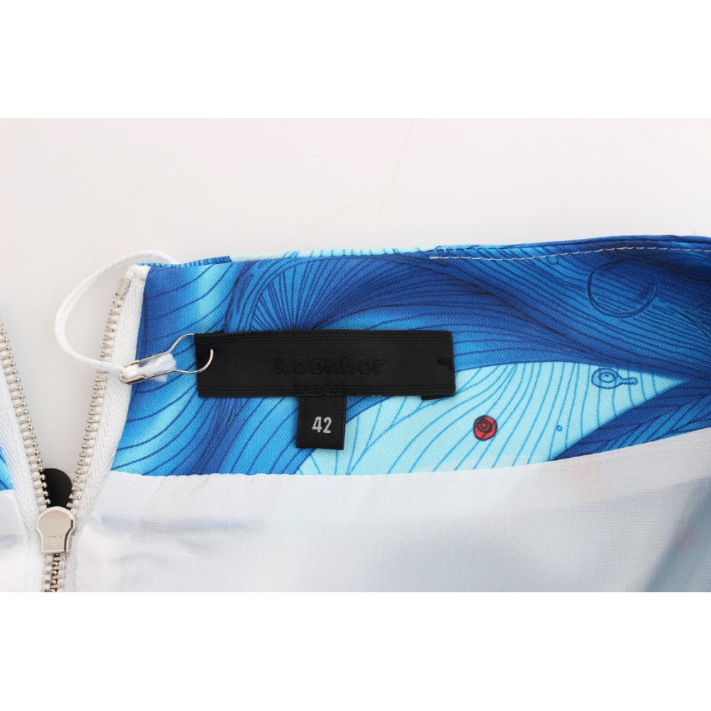 Koonhor Eleganter knielanger Rock mit Fresko-Print