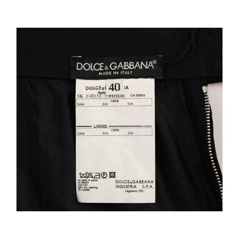 Dolce & Gabbana Eleganter schwarzer Seidenrock für Abende