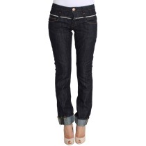 Acht Elegante dunkelblaue Jeans mit geradem Bein