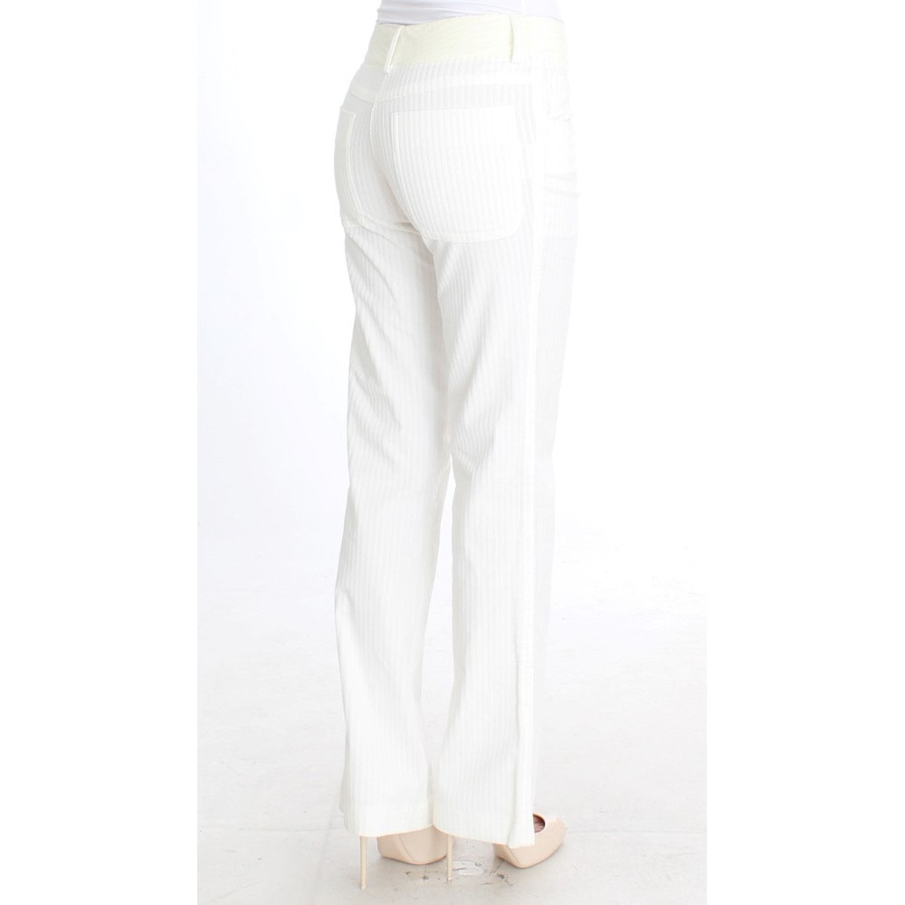 Ermanno Scervino Schicke weiße gestreifte Straight Fit Hose