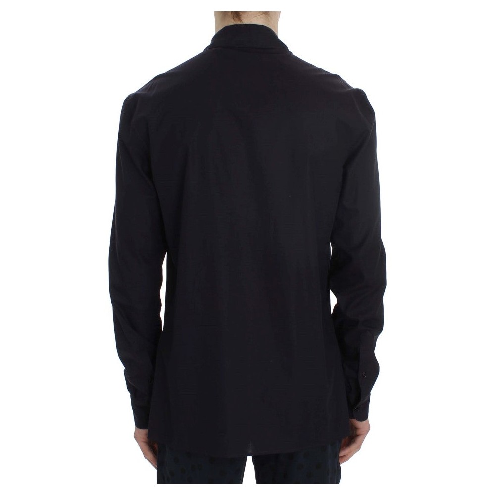 Dolce & Gabbana Elegantes lila gestreiftes Baumwoll-Nachthemd