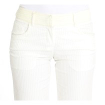 Ermanno Scervino Schicke weiße gestreifte Straight Fit Hose