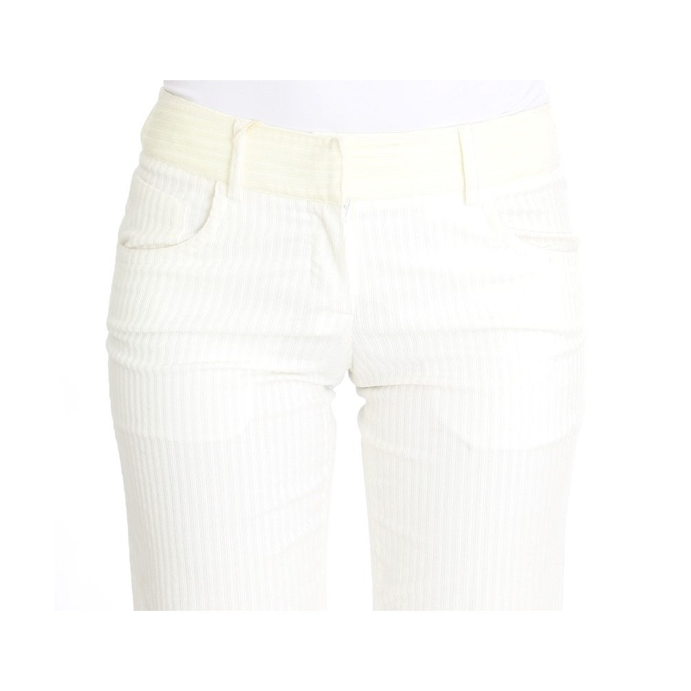 Ermanno Scervino Schicke weiße gestreifte Straight Fit Hose