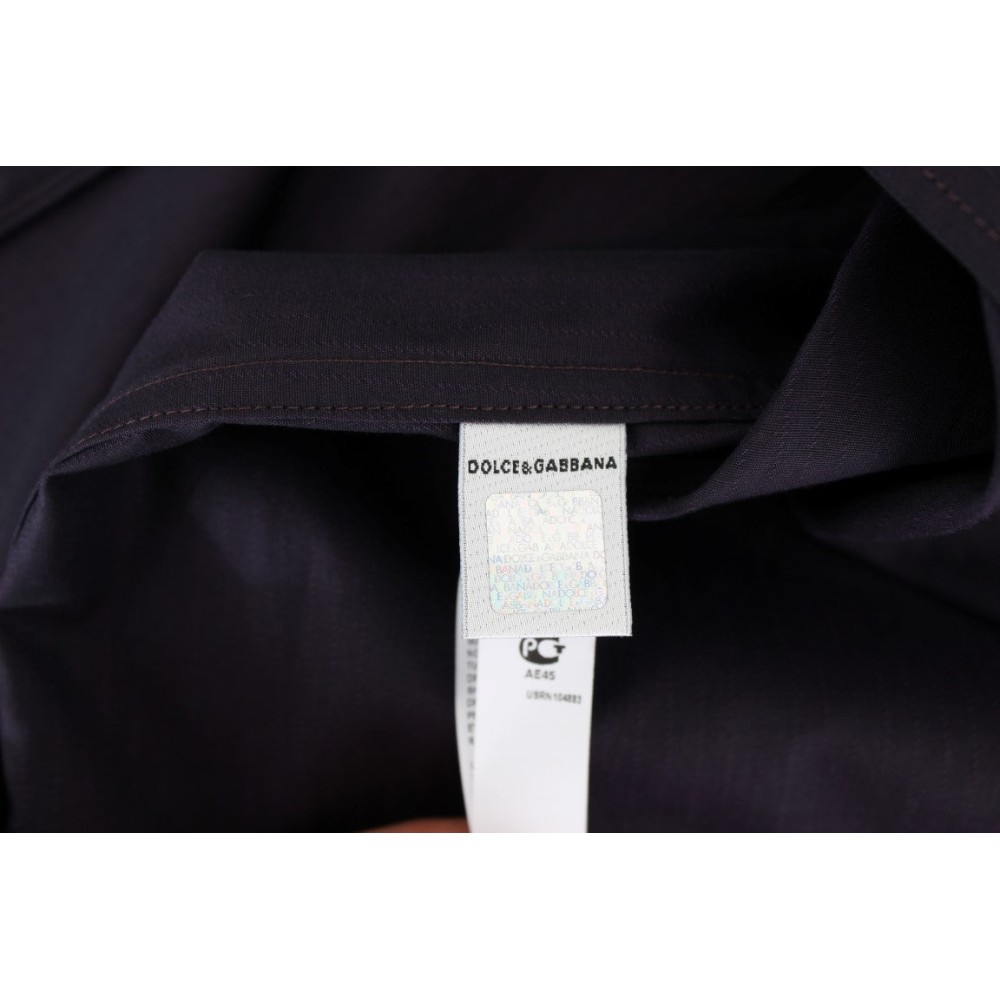 Dolce & Gabbana Elegantes lila gestreiftes Baumwoll-Nachthemd