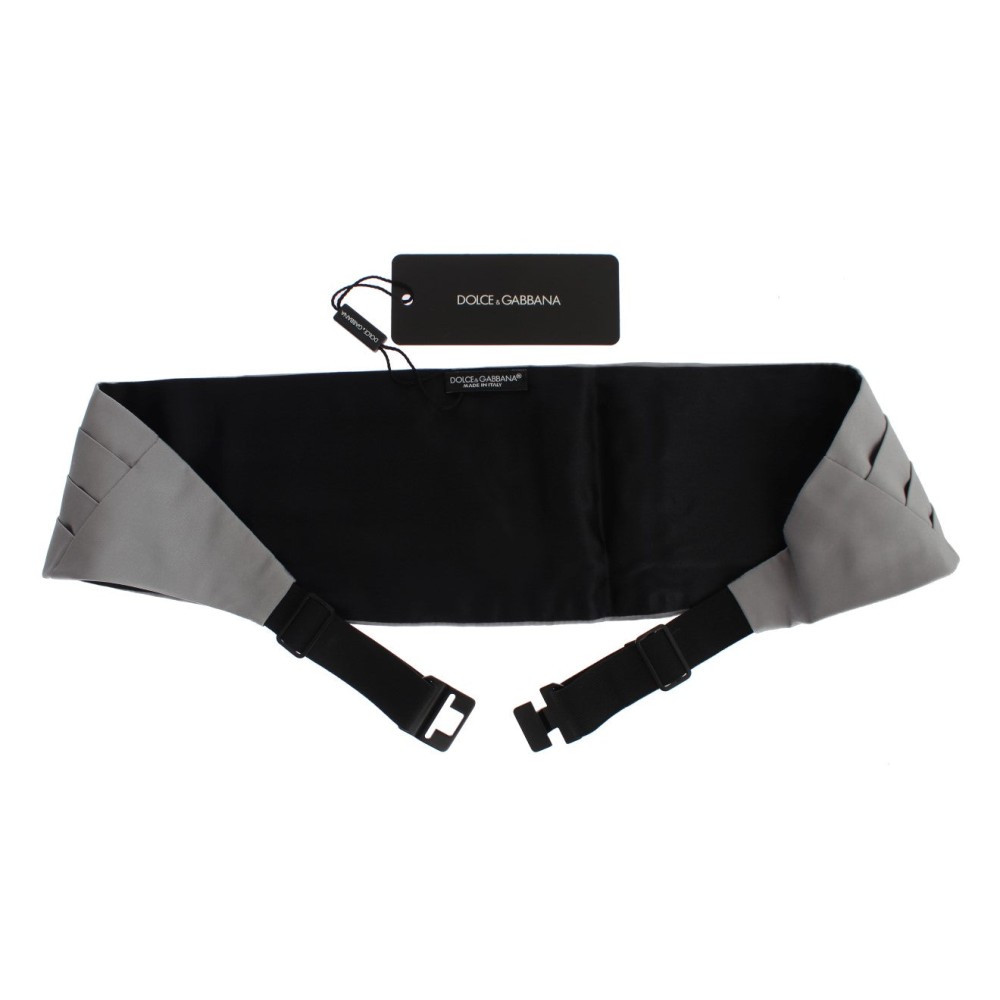 Dolce & Gabbana Eleganter Kummerbund aus grauer Seide