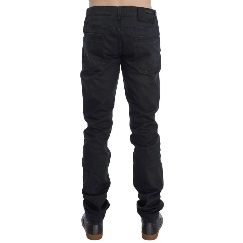 Acht Glatte graue Slim Fit italienische Herrenjeans