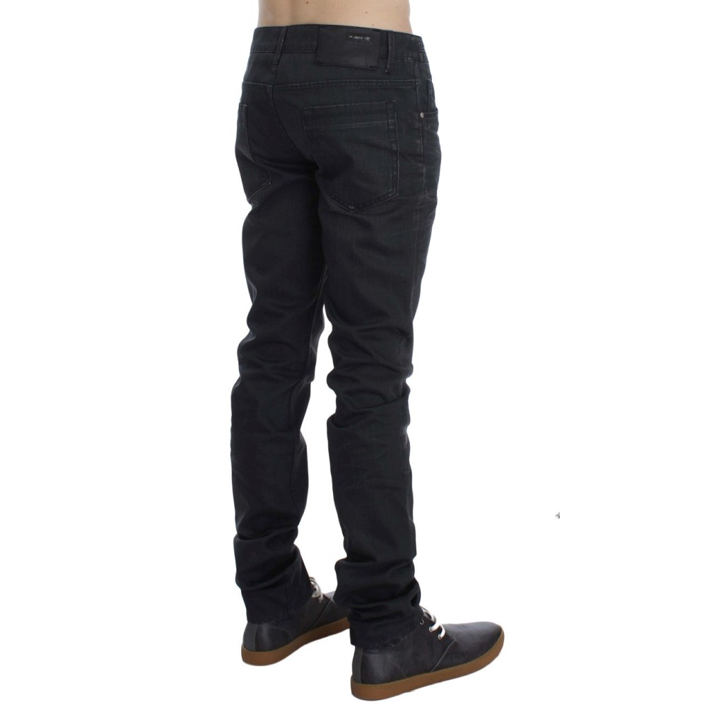 Acht Glatte graue Slim Fit italienische Herrenjeans